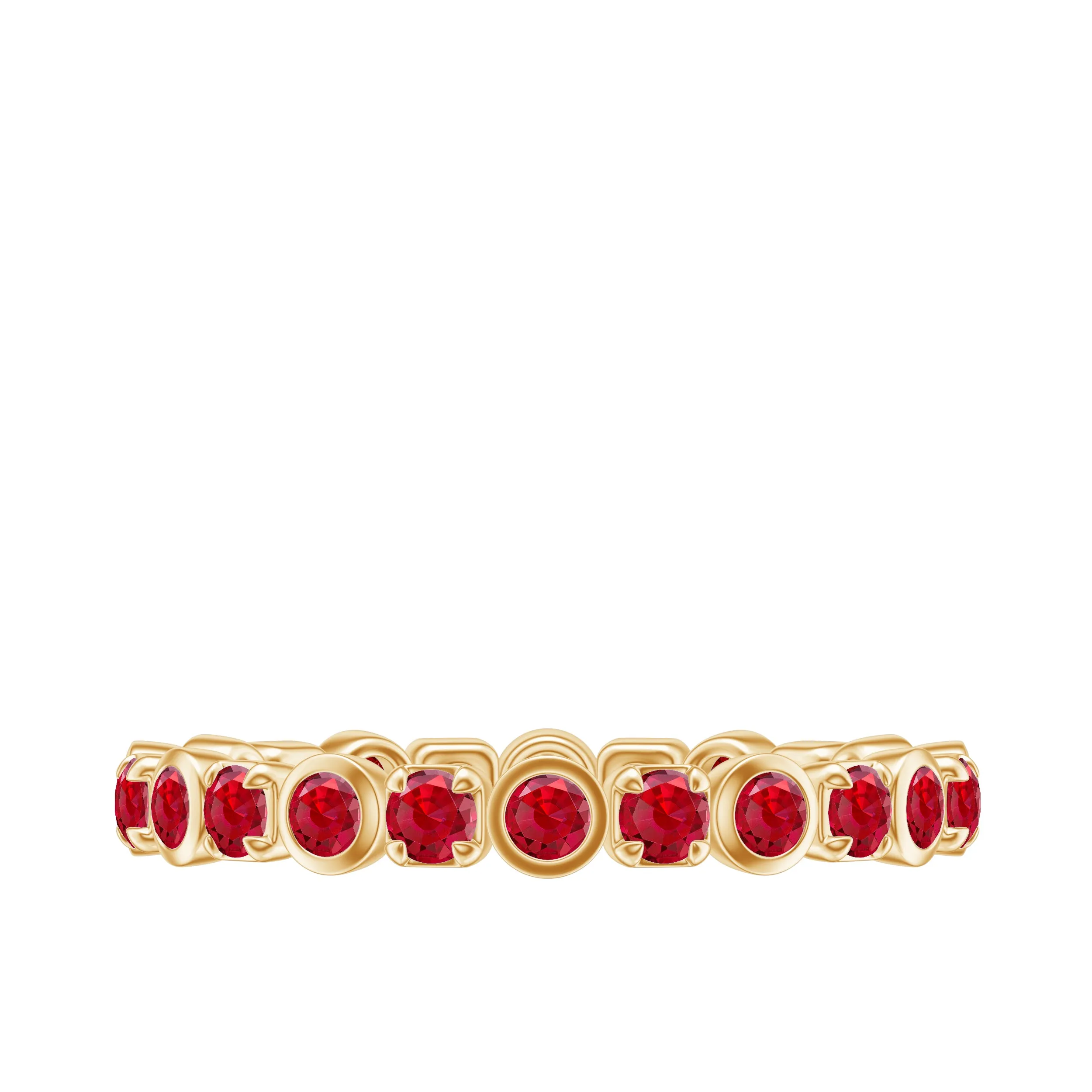 1.25 CT Created Ruby Eternity Band Ring