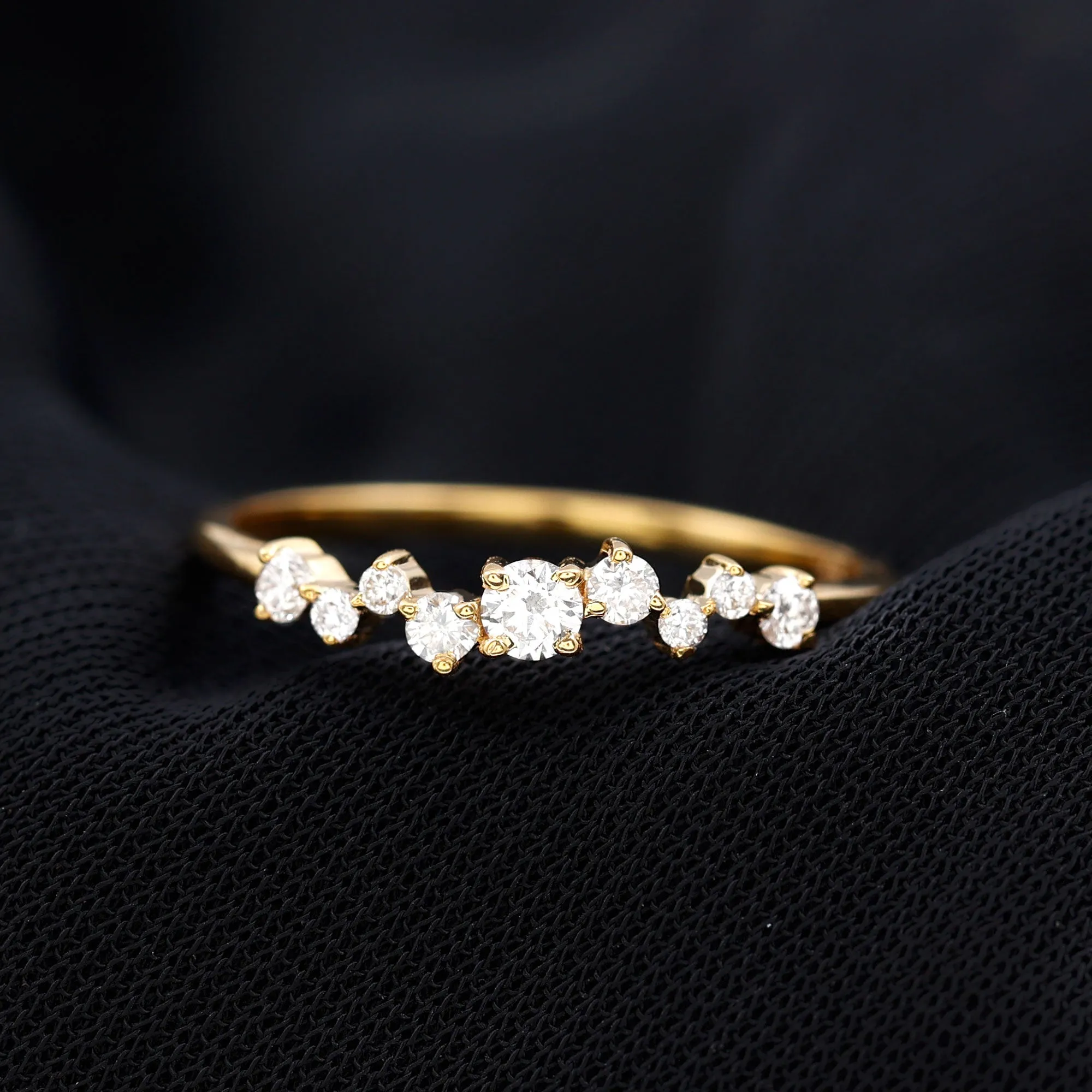 1/4 CT Diamond Cluster Wedding Ring for Women