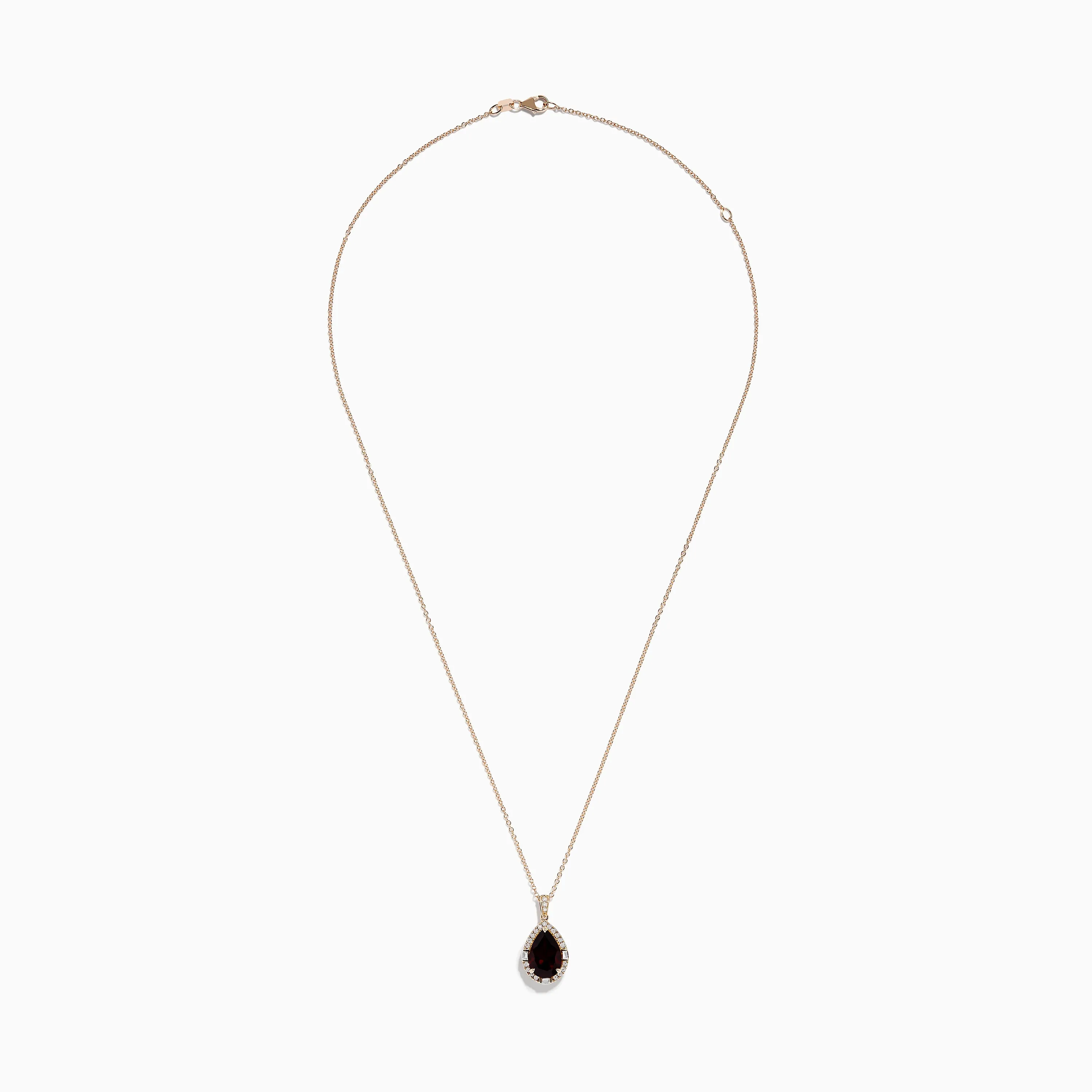 14K Rose Gold Garnet and Diamond Pendant
