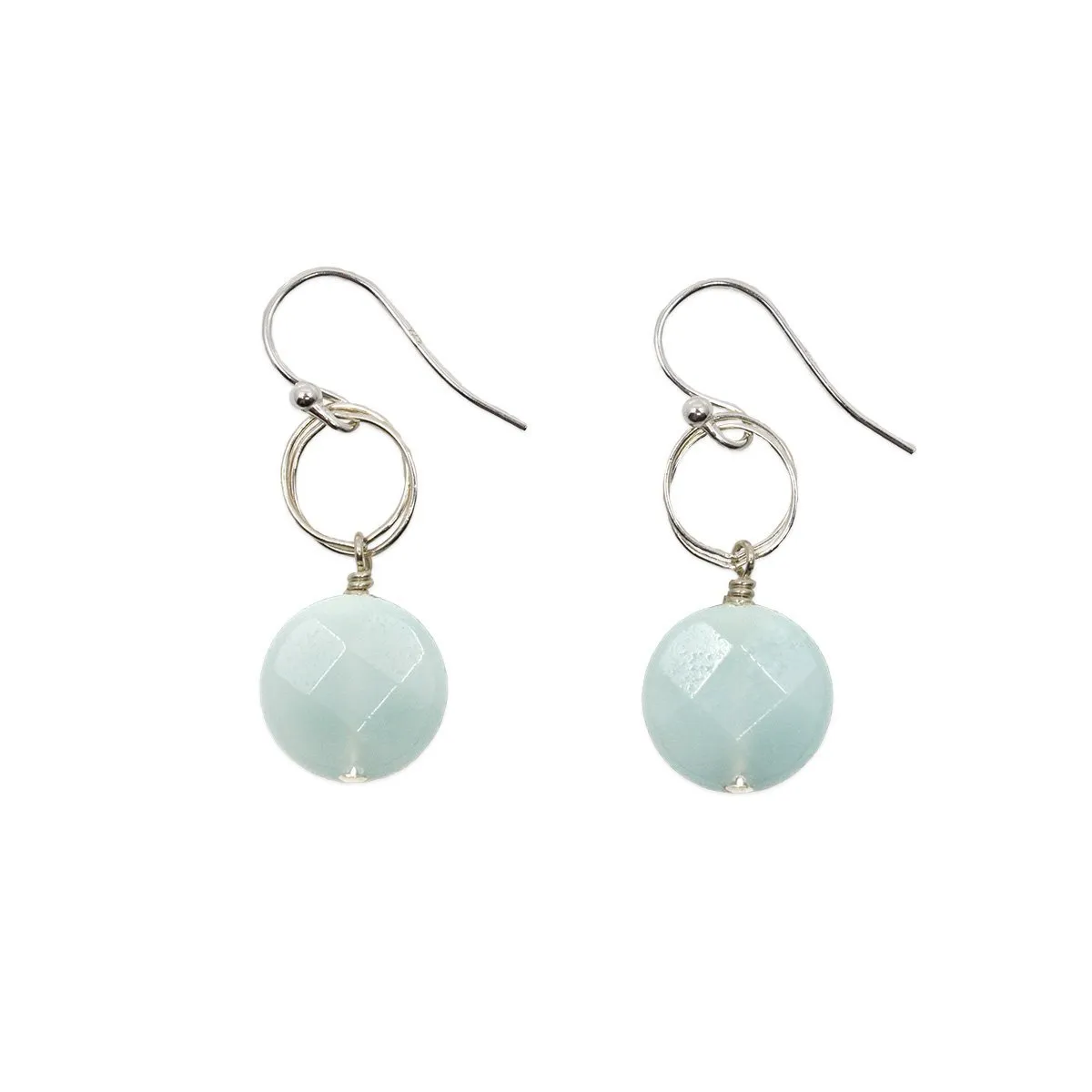 Amazonite Circle Drop Earrings