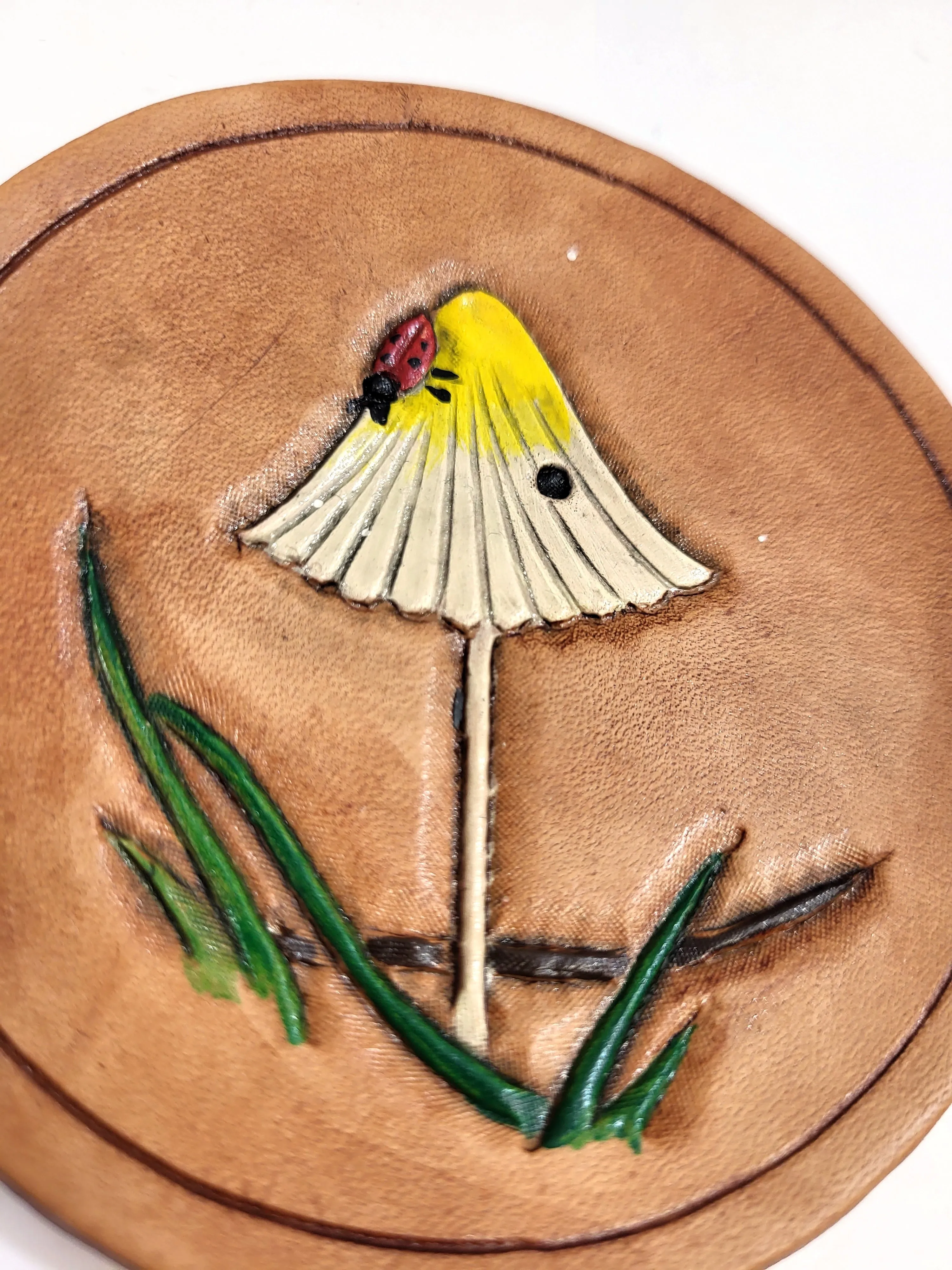Assorted Mushroom Leather Art Rounds