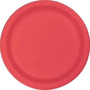 Coral Paper Dinner Plates 10'' | 24ct