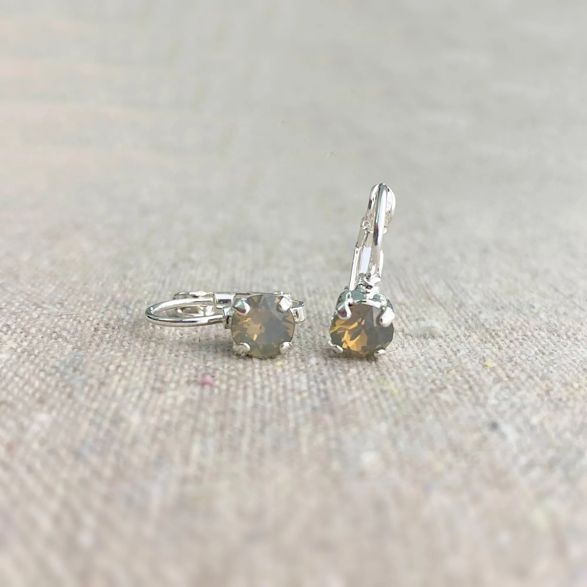 Diamante Leverback Earrings • 5mm