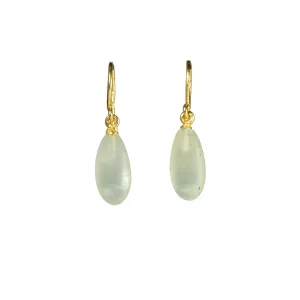 French Wire Earrings Prehnite Matte 24K Fair Trade Gold Vermeil