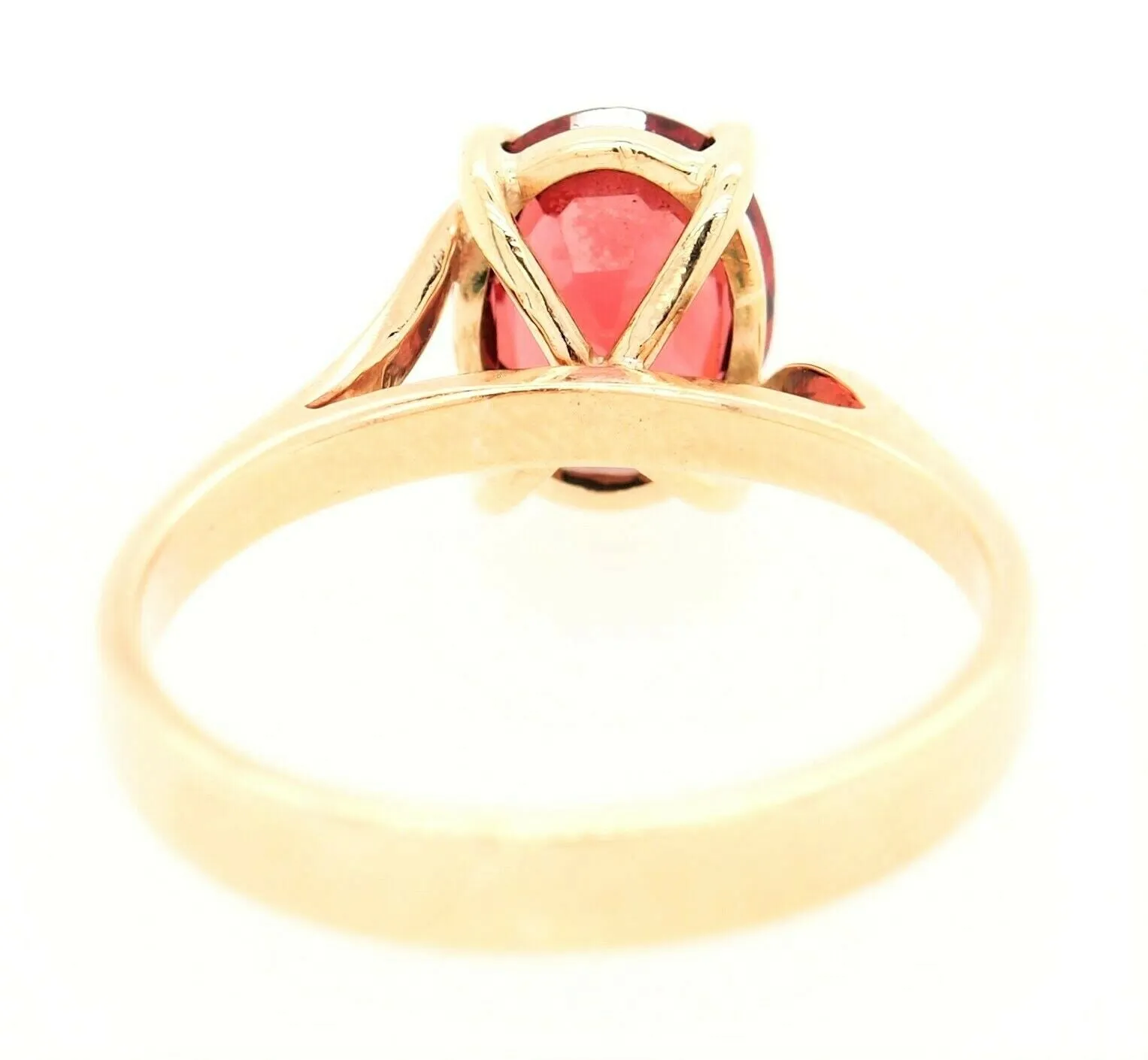 Garnet & 9ct Yellow Gold Handmade Ring - Single Stone - Fine Jewellery - Size L