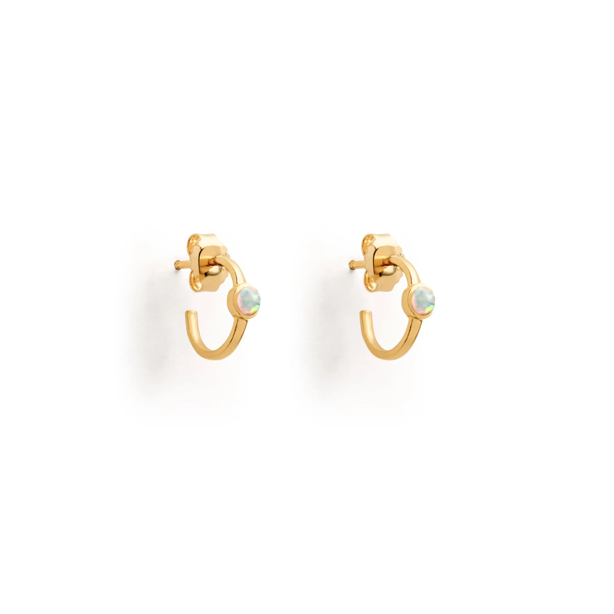 October Opal Birthstone Astrea Hoop Earrings