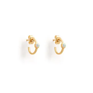 October Opal Birthstone Astrea Hoop Earrings