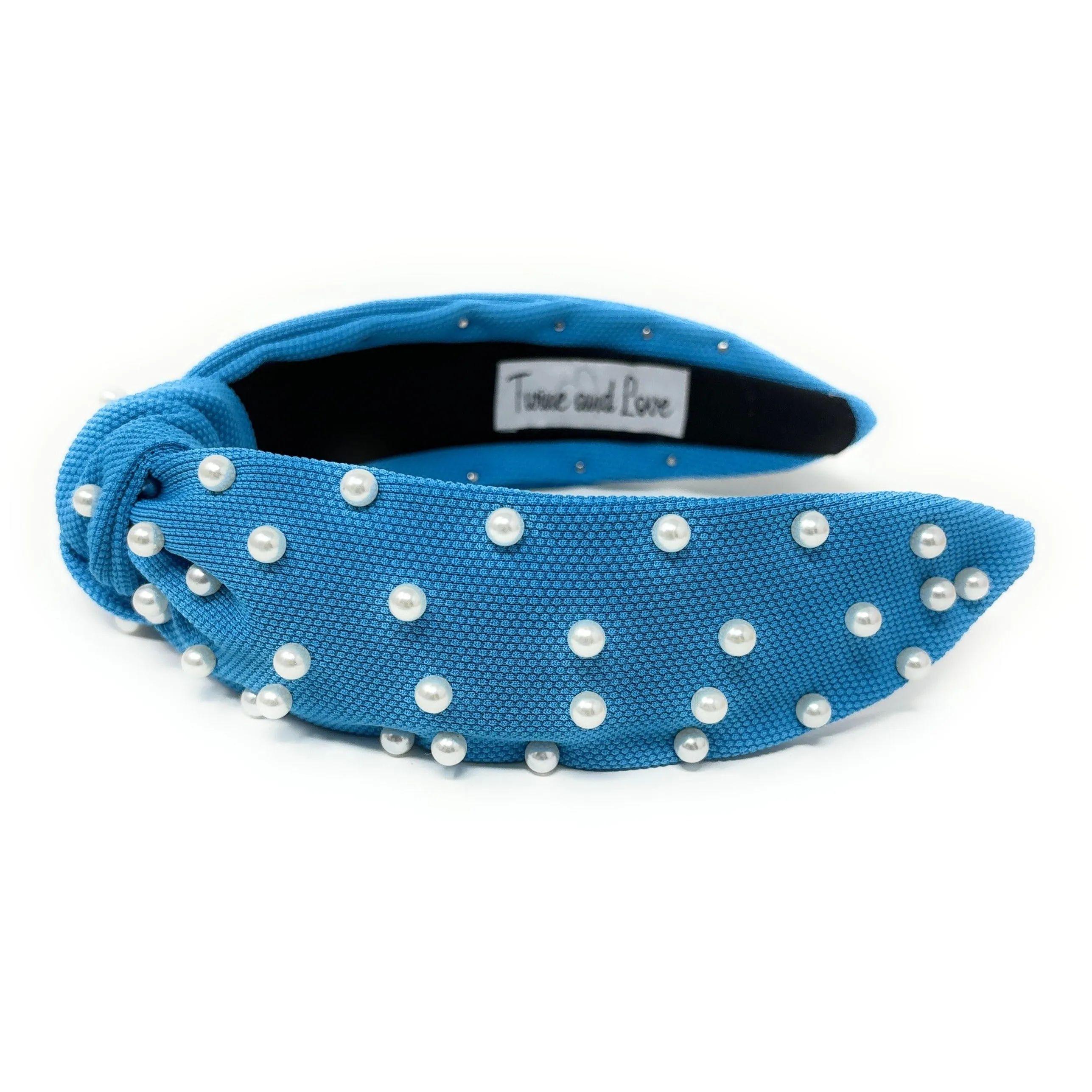 Sky Blue Pearl Knot Headband